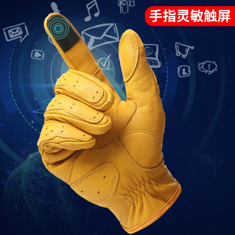 Motorcycle Cycling Gloves Leat - Leather Driving Glove recension och pris