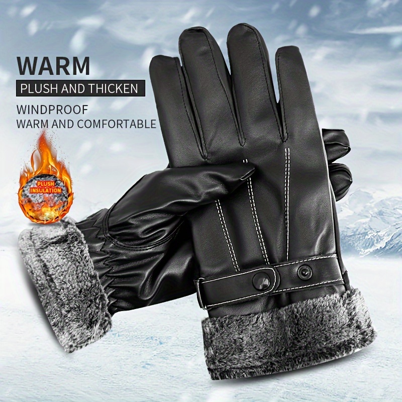 1/2/3Pairs Winter Leather Glov - Leather Driving Glove recension och pris